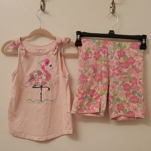 Tommy Bahama Pink Flamingo Floral Kids Pajama Set